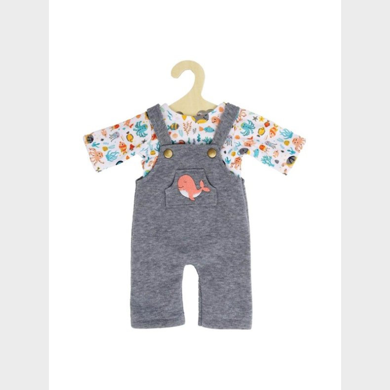 Heless Doll dungarees with T-shirt Whale 28-35 cm