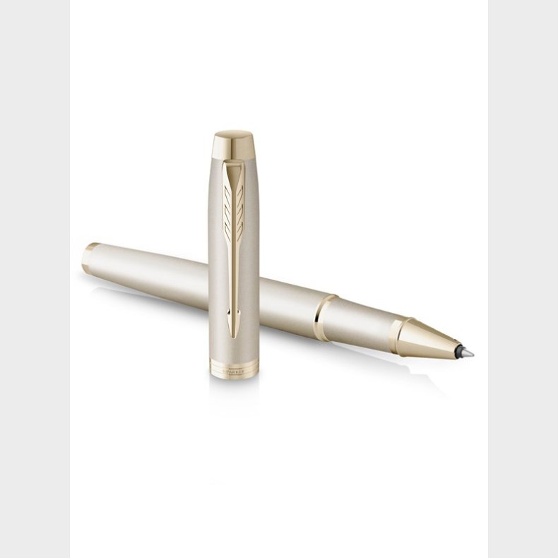 Parker IM Monokrom Rollerball pen | Champagnefinish og trim | Fint punkt | Sort blk | Gaveske