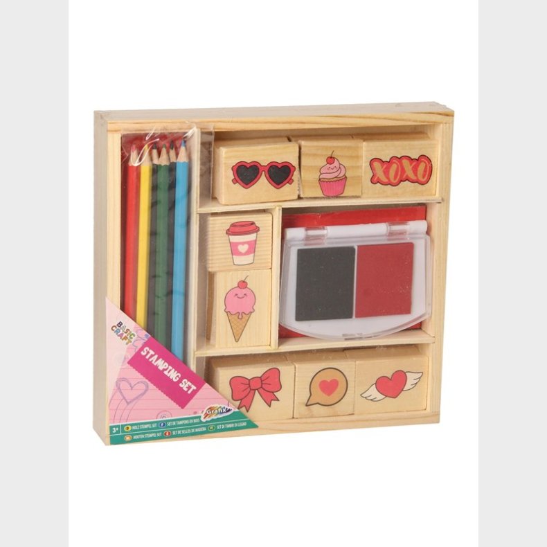 Creative Craft Group Wooden Stamp Set with Colored Pencils