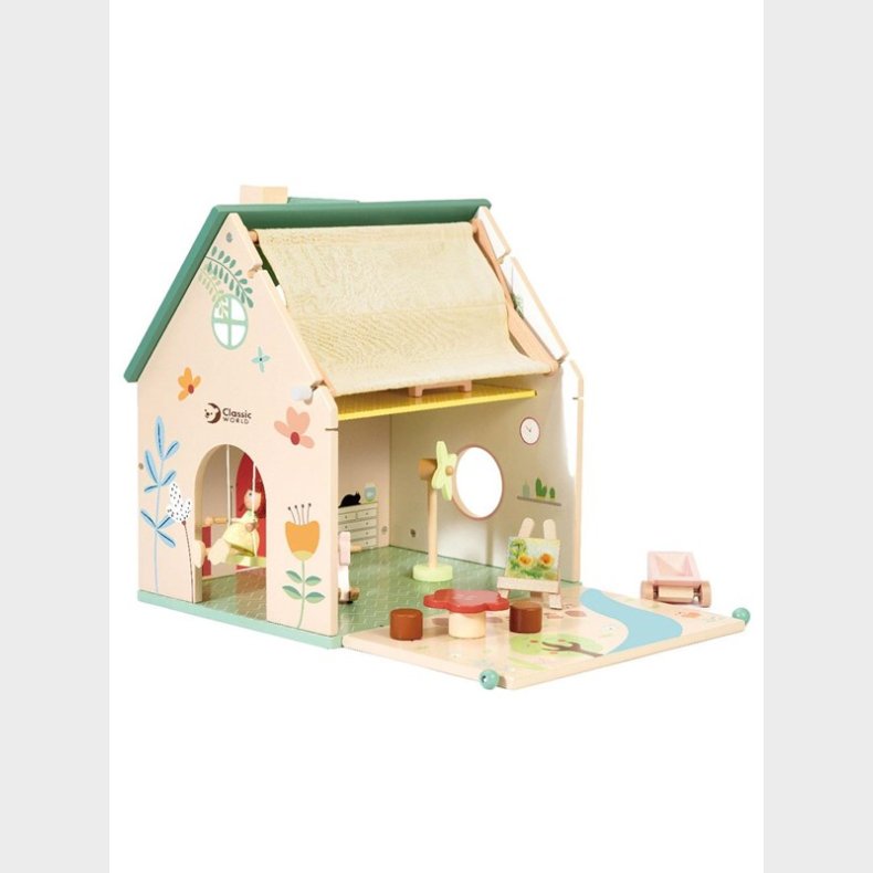 Classic World Wooden Dollhouse with Garden 10 pcs