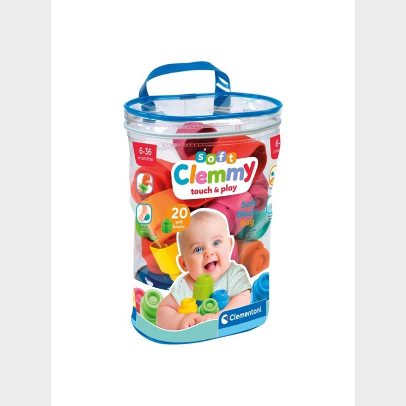 Clementoni Baby Soft Clemmy Blocks with Storage Bag 20pcs.