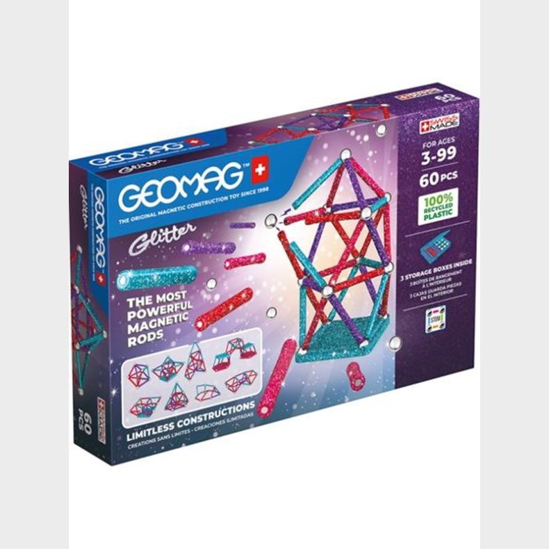 Geomag Glitter Recycled 60-piece