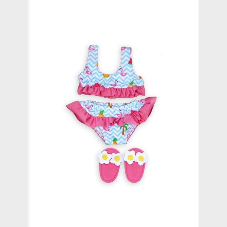 Heless Dolls Bikini with Slippers Flamingo 28-35 cm