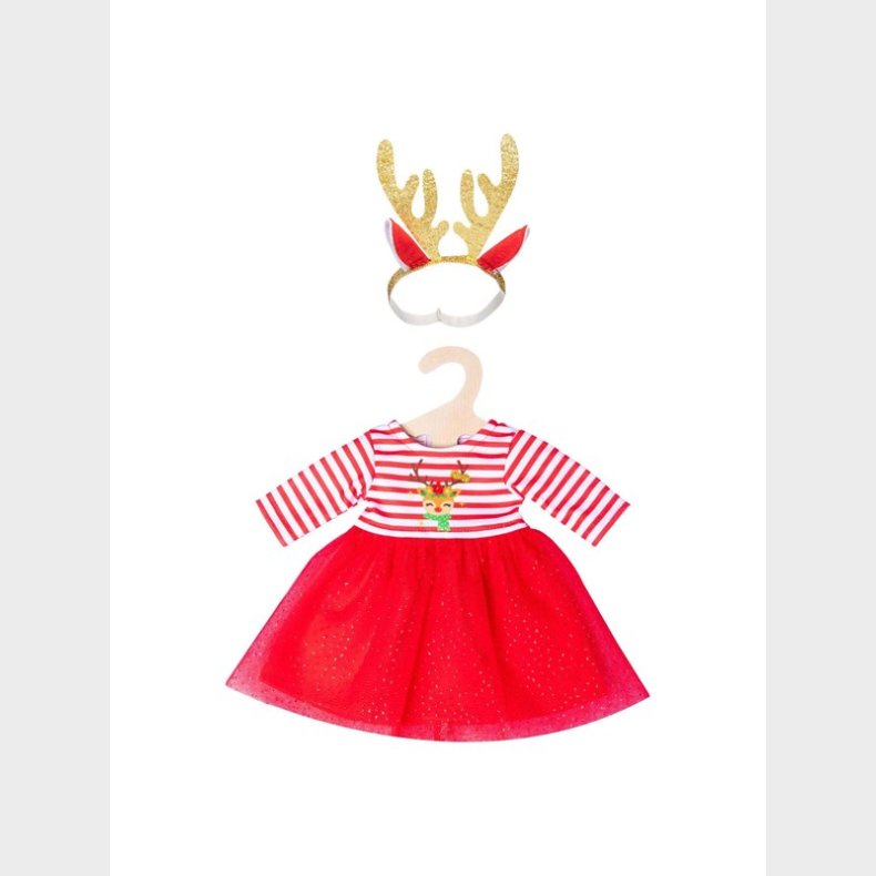 Heless Christmas dress with Reindeer headband size 28-35 cm