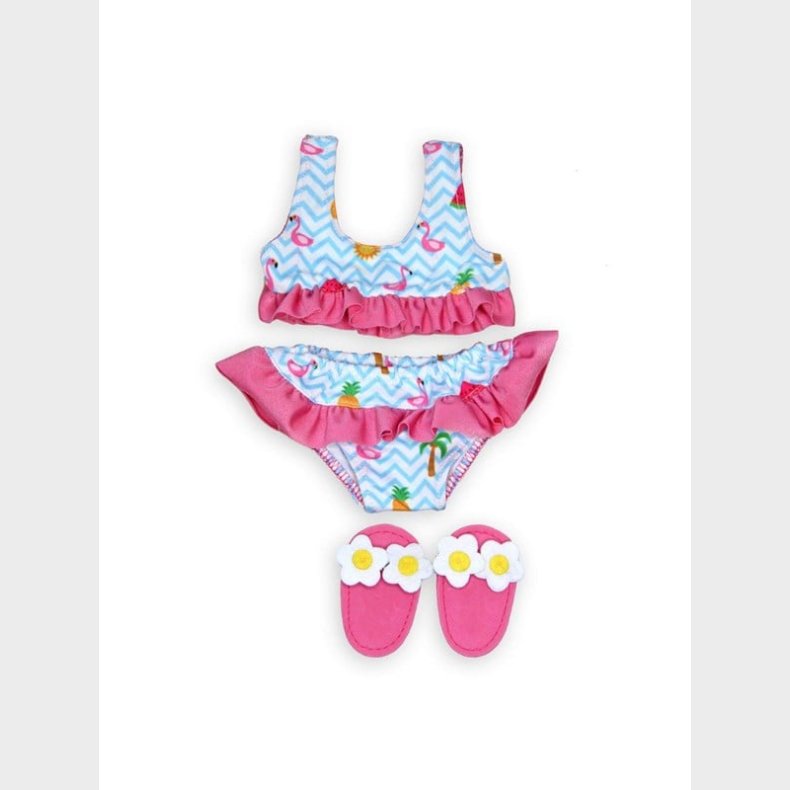 Heless Dolls Bikini with Slippers Flamingo 35-45 cm