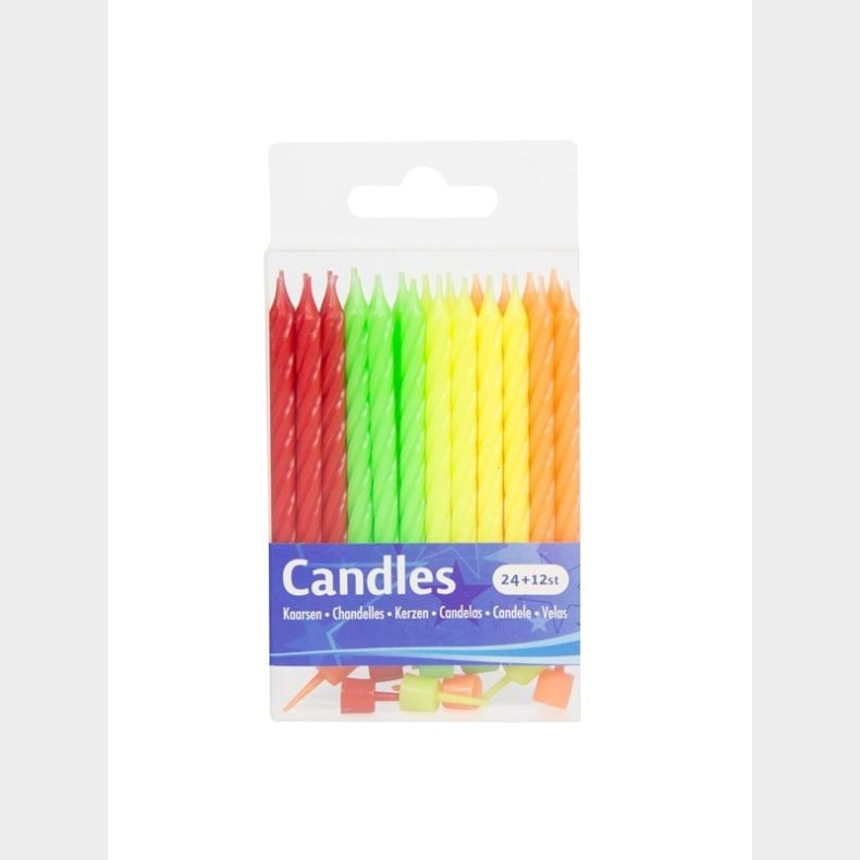 Folat BV Folat Neon Candles 24pcs.