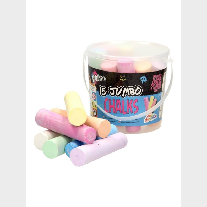 Creative Craft Group Jumbo Sidewalk Chalk in Bucket 15 pcs.