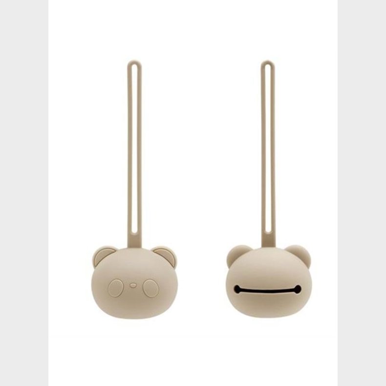 Magni Sutteholder silikone med bamsemotiv - Beige