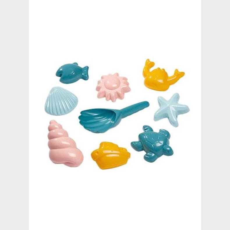 Ecoiffier Shell Sand Molds with Shovel 9 pcs.