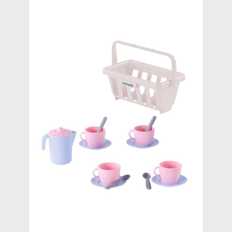 Cavallino Toys Cavallino Crockery in Basket Pink 15 pieces.