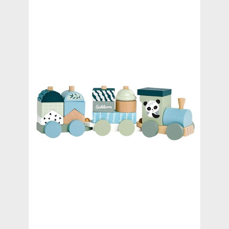 Eichhorn Wooden Block Train Panda 16 pieces.