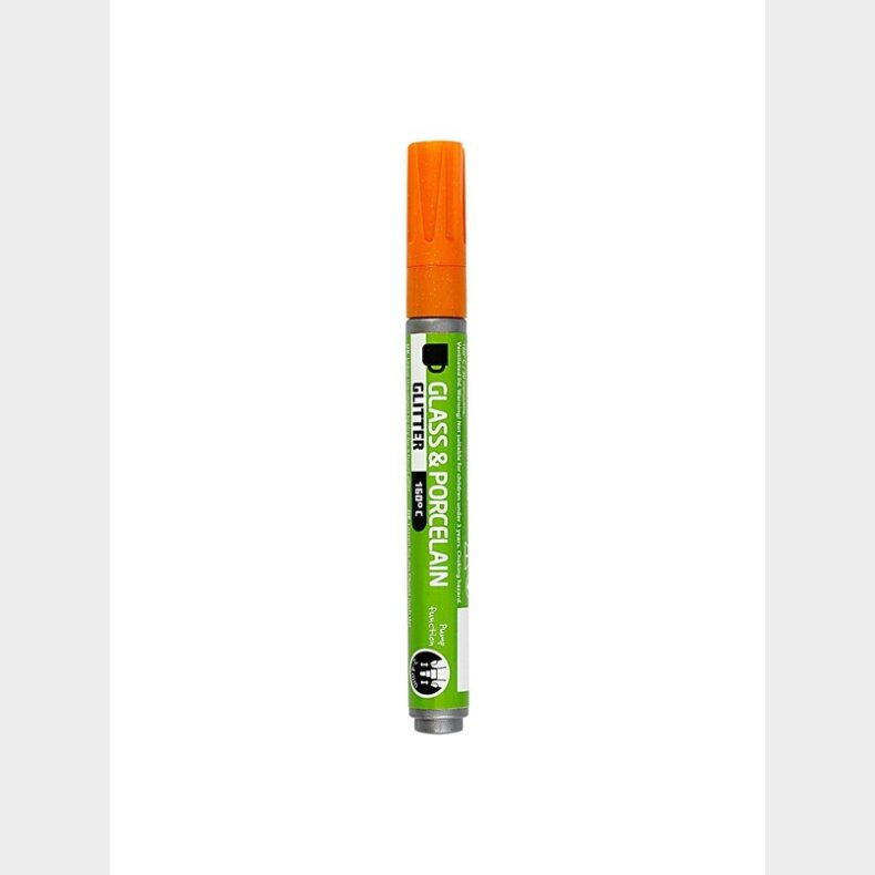 Creativ Company Glass and Porcelain Pen Glitter Semi-Opaque - Orange