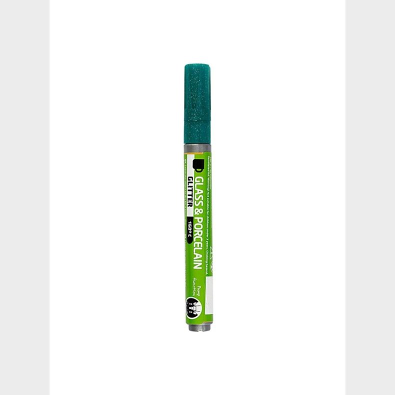 Creativ Company Glass and Porcelain Pen Glitter Semi-Opaque - Dark Green