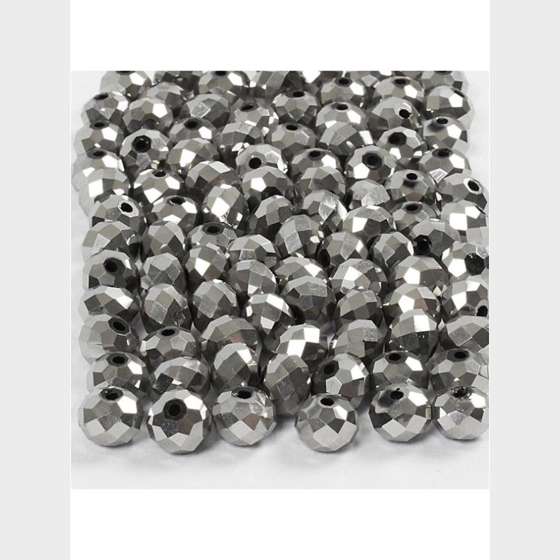 Creativ Company Faceted Beads Metallic Gray 100pcs.