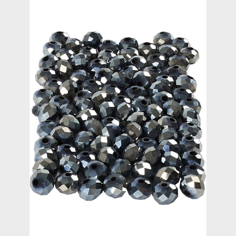 Creativ Company Faceted Beads Metallic Black 100pcs.