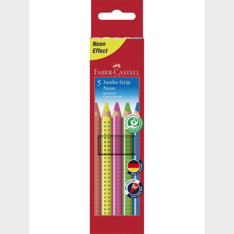 Faber Castell - Pencil Jumbo Grip Neon box (5 pcs)