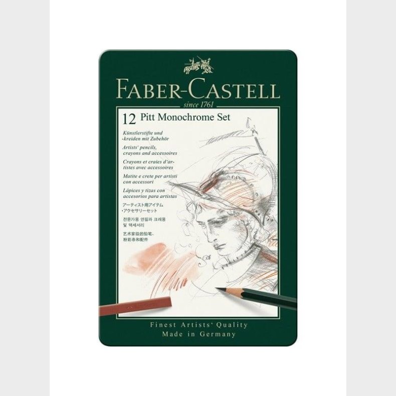 Faber Castell - Pitt Monochrome Pencils in Metal Box (12 pcs.)