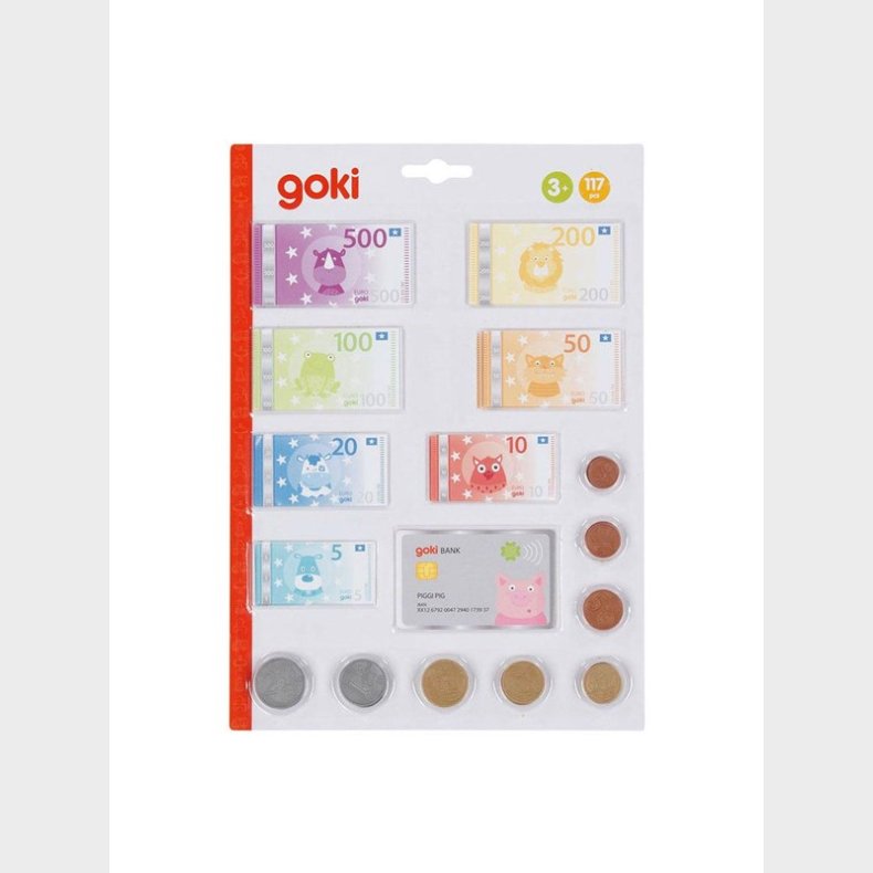 Goki Play Money Animals with Credit Card and Coins 117 pcs.