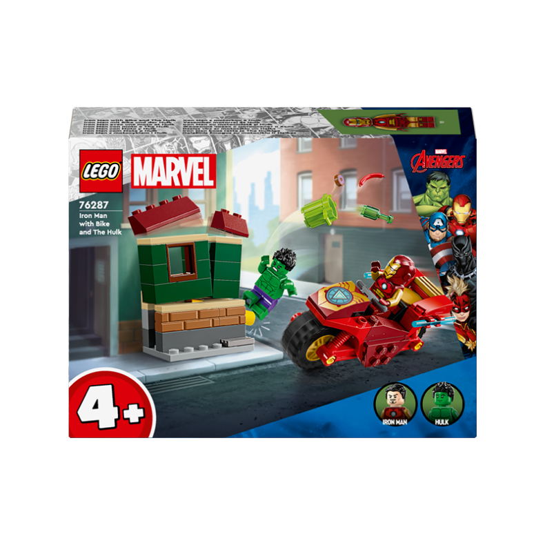 LEGO Marvel Super Heroes 76287 Iron Man med motorcykel og Hulk