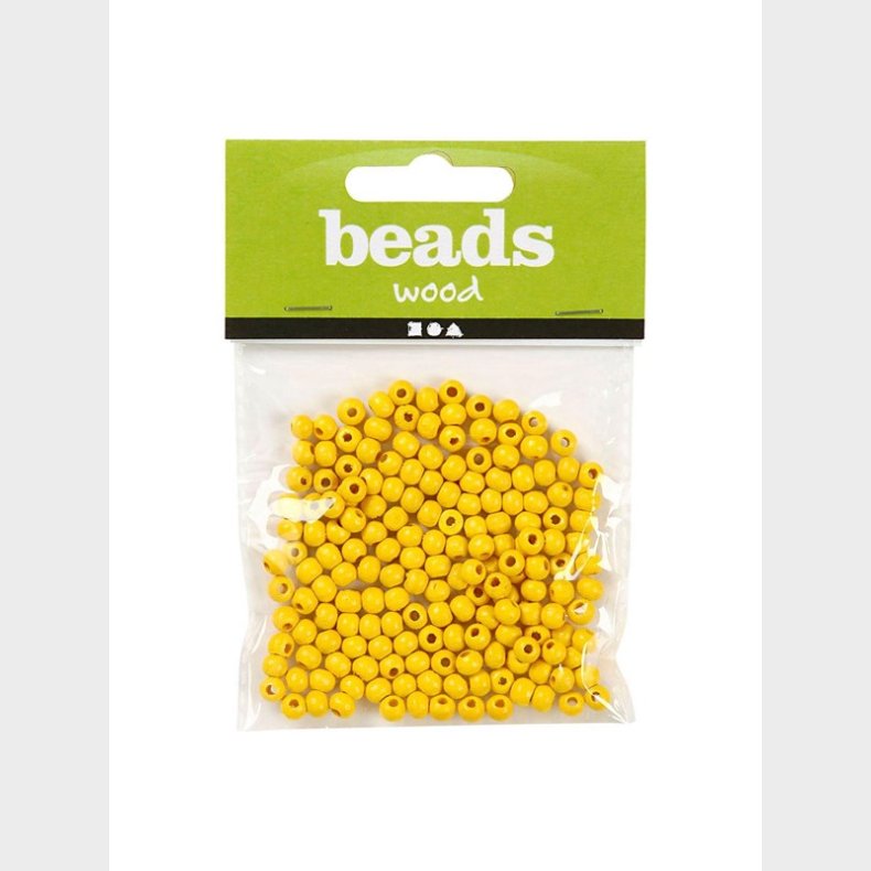 Creativ Company Wooden Beads Yellow 150pcs.