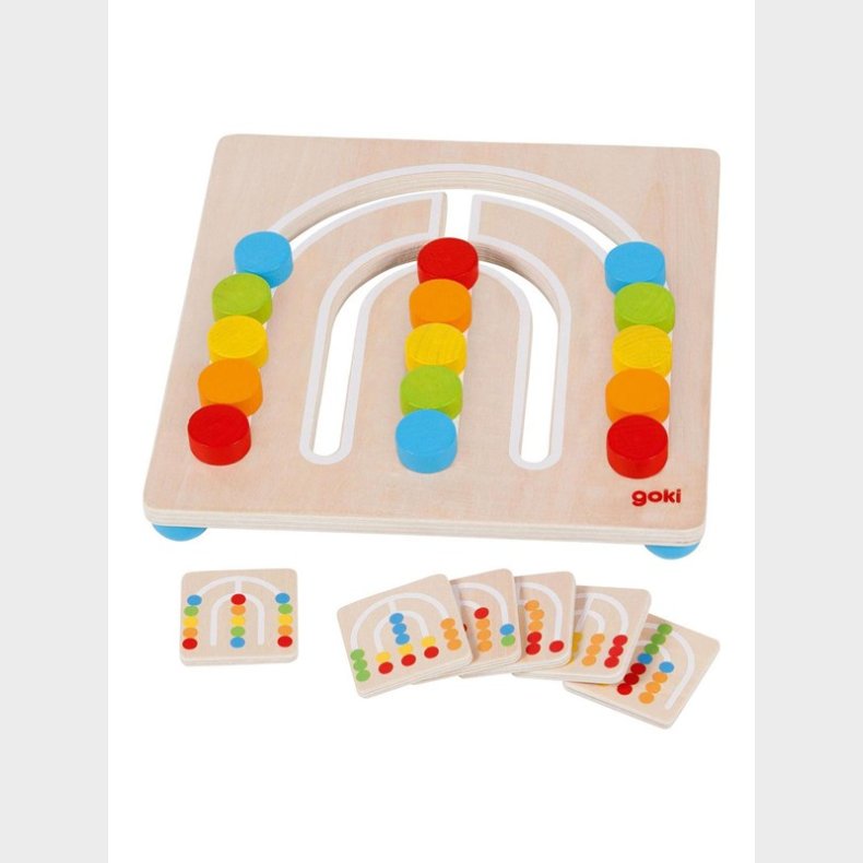 Goki Wooden Color Sorting Board Rainbow 7 pieces.