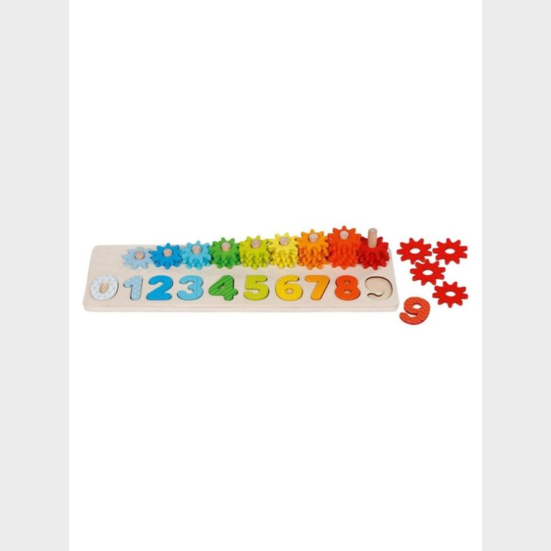 Goki Wooden Sorting Game Learning to Count with Gears 55 pcs.