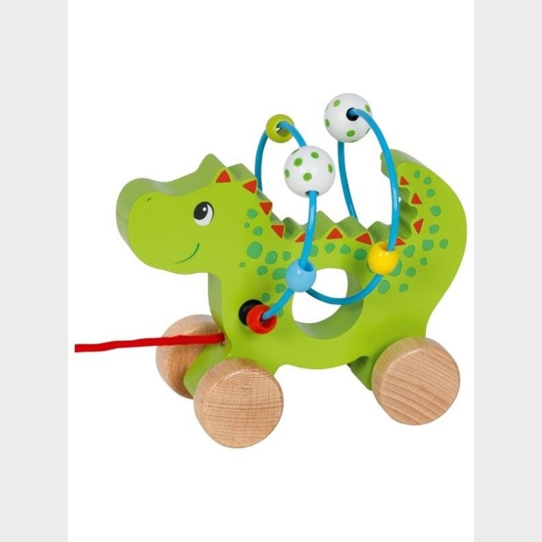 Goki Wooden Pull Animal Dragon with Locomotor Spiral