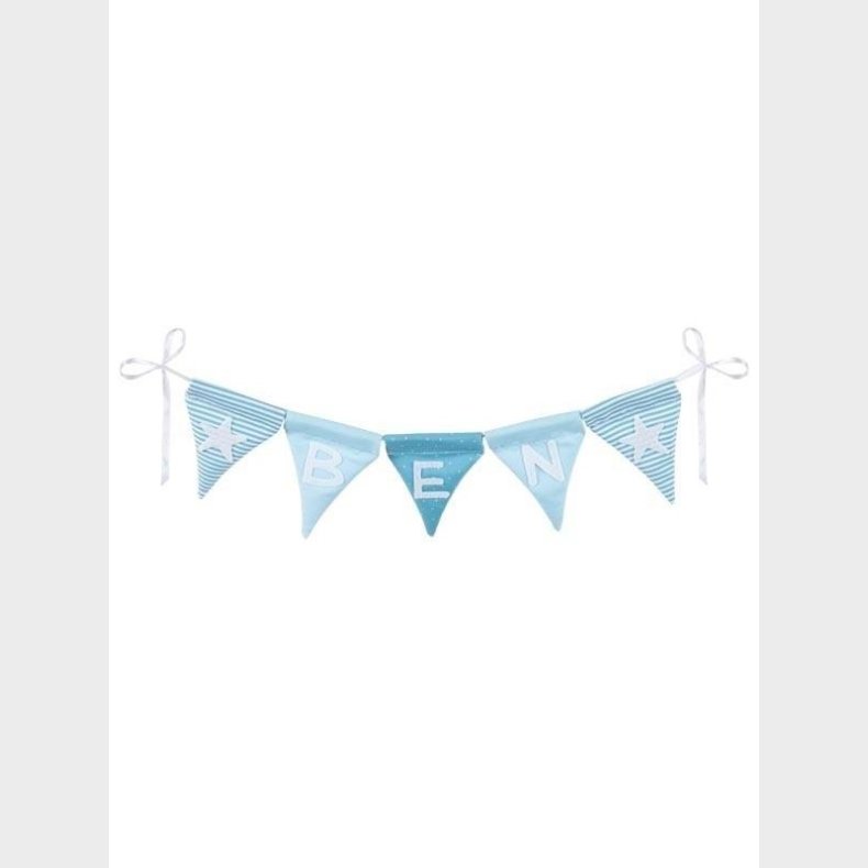 Goki Fabric Bunting Make Blue with 10 Flags and Alphabet Characters