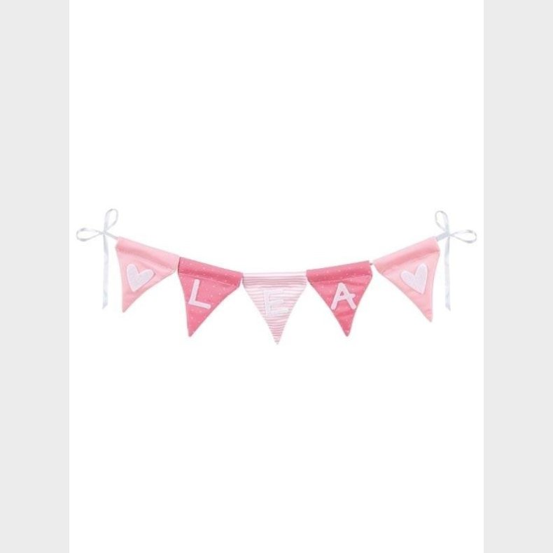 Goki Fabric Bunting Make Pink with 10 Flags and Alphabet Characters