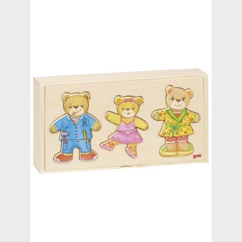 Goki tren Dress Up Puslespil Bears in tren Box 36 pcs. tr