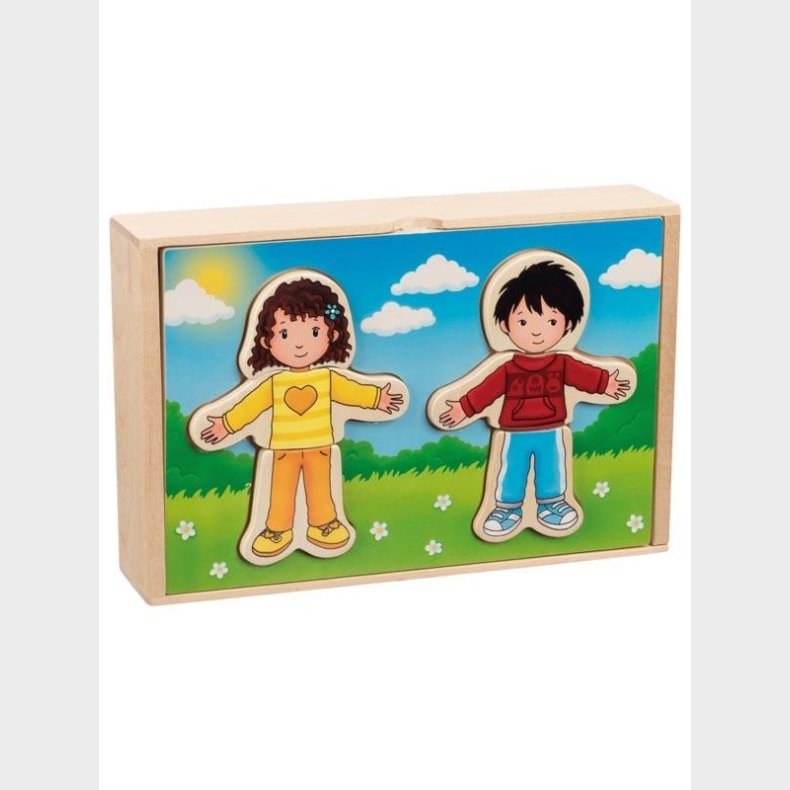 Goki tren Dress Up Puslespil Boy and Girl in tren Box 36 pcs. tr