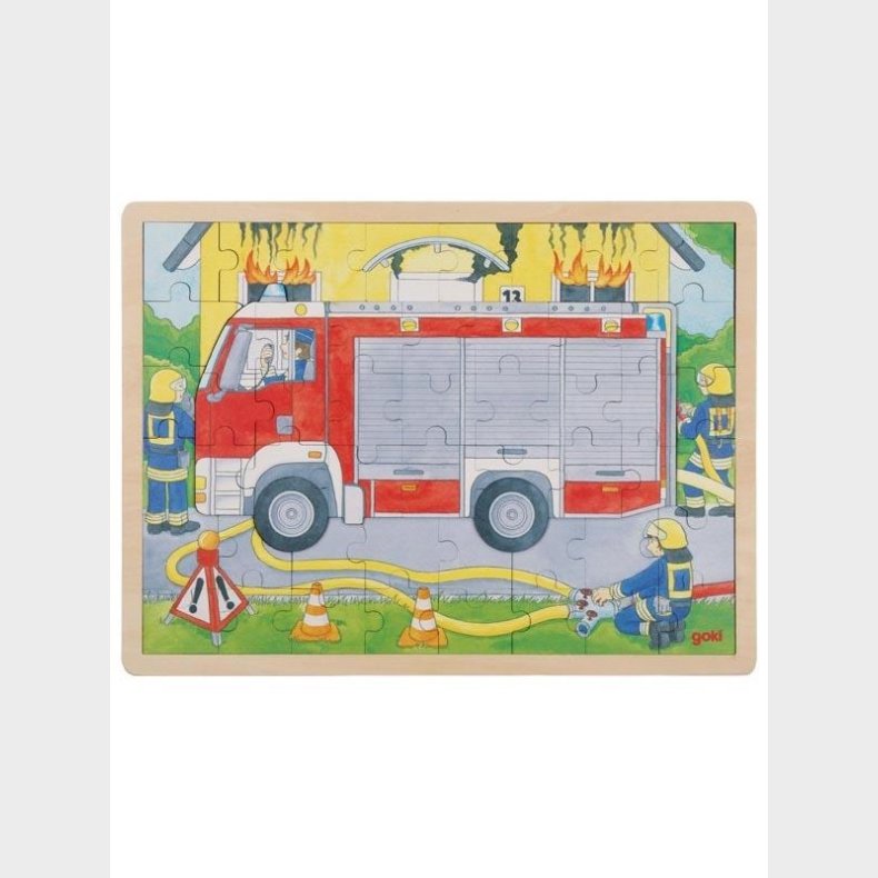 Goki tren Layer Puslespil Fire Department at Work 60 pcs. tr