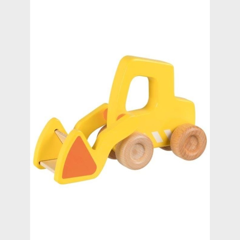 Goki Wooden Excavator with Shovel Yellow