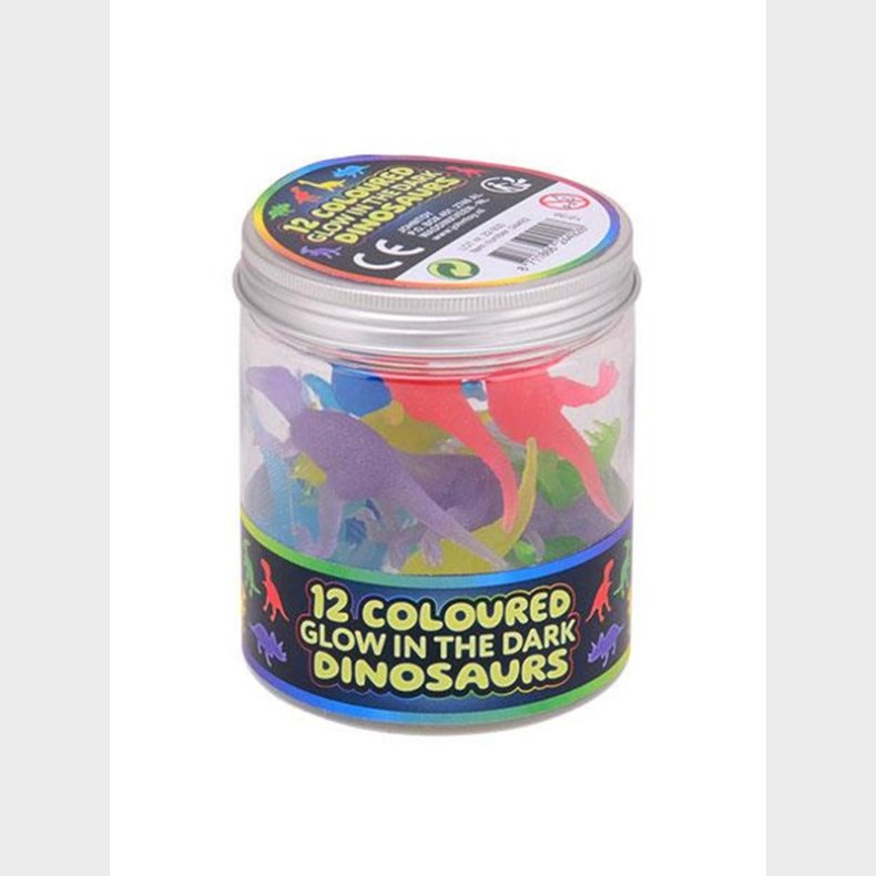 Johntoy Glow in the Dark Colored Dino Toy Figures 12pcs.