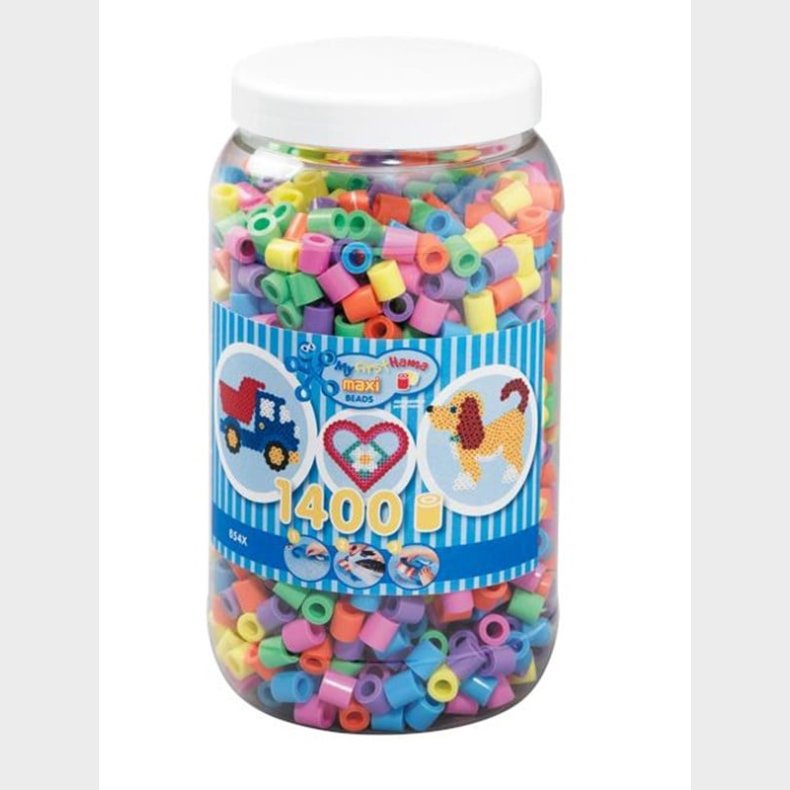 Hama Toys HAMA Beads - Maxi - 1400 beads in tub - Pastel Mix