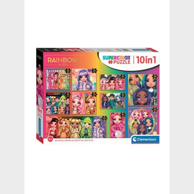 Clementoni Jigsaw Puslespil Super Color 10in1 Rainbow High gulv