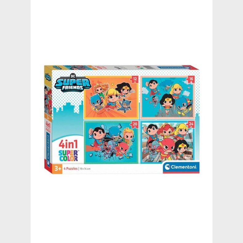 Clementoni Jigsaw Puslespil 4in1 DC Super Friends gulv