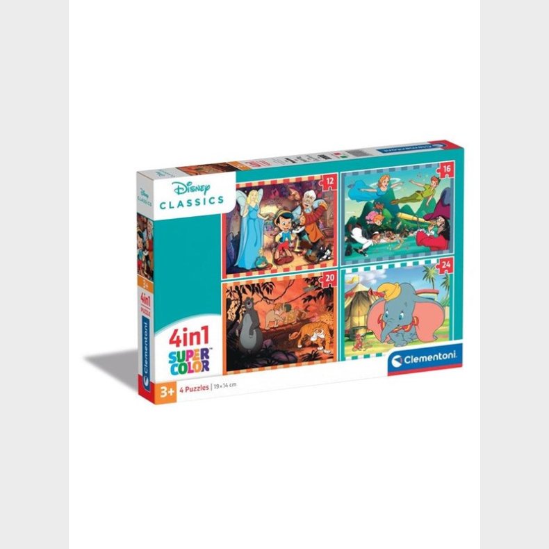 Clementoni Jigsaw Puslespil 4in1 Disney dyr gulv