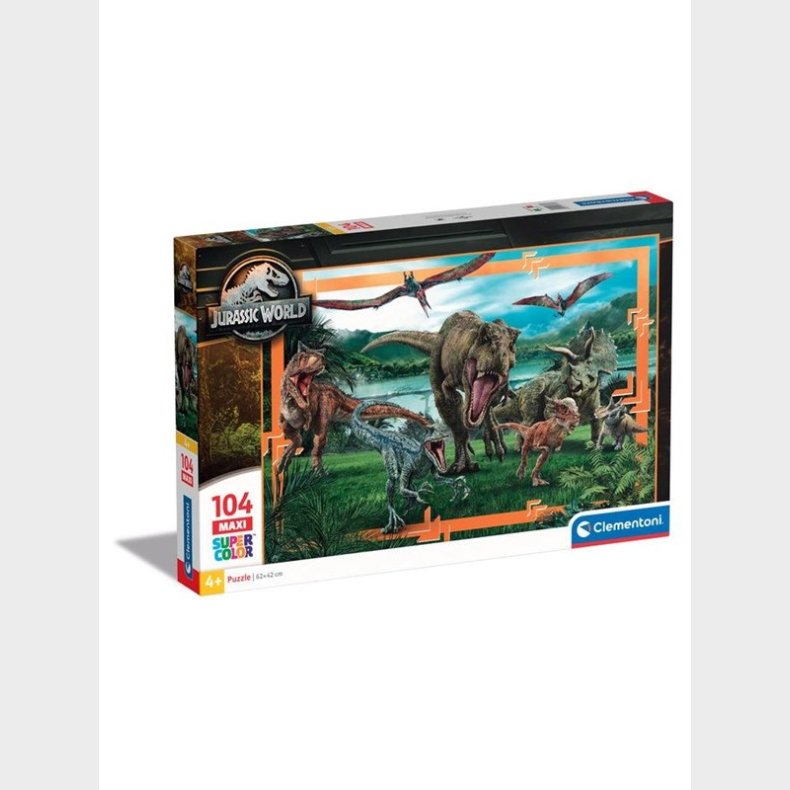 Clementoni Jigsaw Puslespil Super Color Maxi Jurassic World 104pcs. gulv