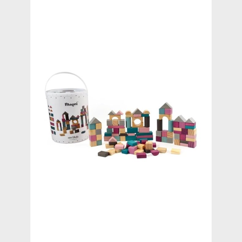 Magni - Wooden Building blocks 100 pcs (2956)