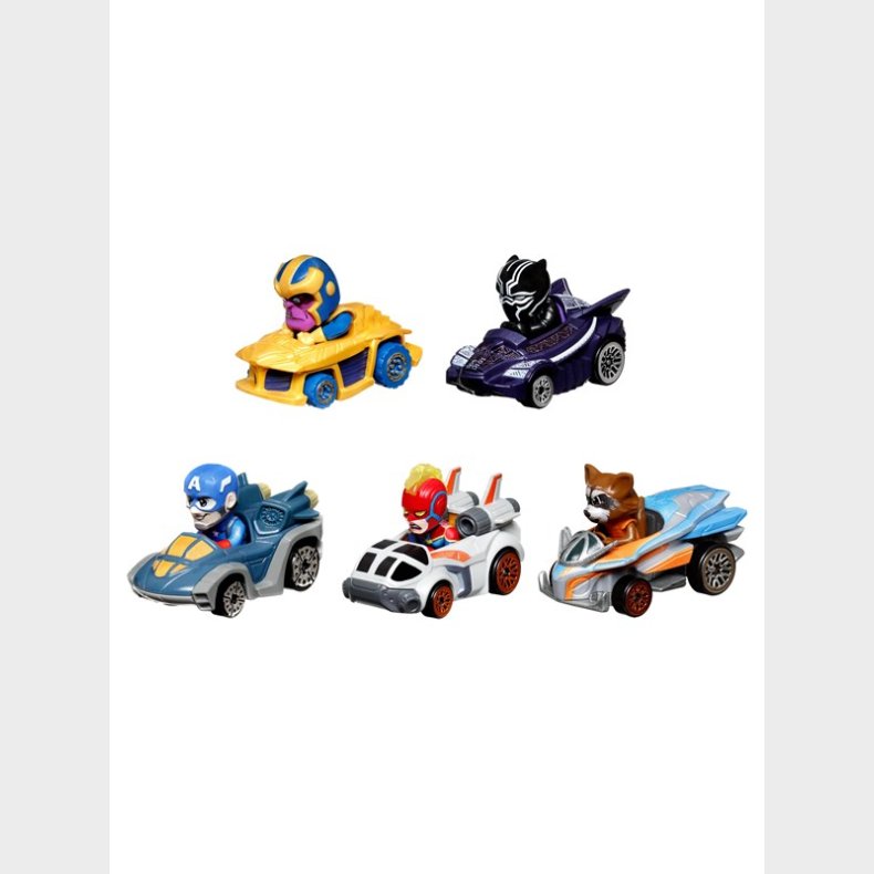 Hot Wheels Racerverse Set Of 5 Cars With Marvel Characters As Drivers