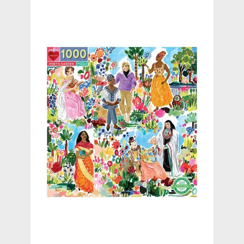 eeBoo Puslespil 1000 pcs - Poet&apos;s Garden