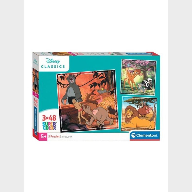 Clementoni Jigsaw Puslespil Super Color Square Disney Classics II 3x48pcs. gulv