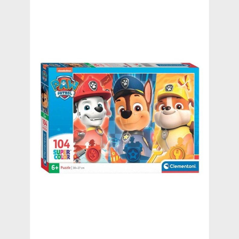 Clementoni Jigsaw Puslespil Super Color PAW Patrol Close Up 104 pcs. gulv