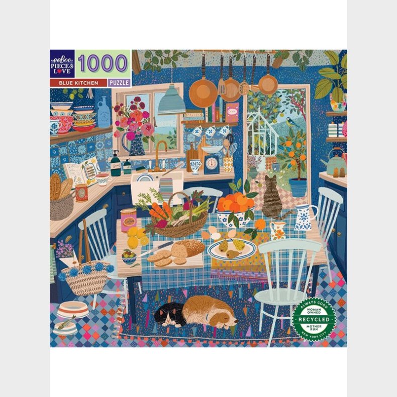 eeBoo Puslespil 1000 pcs - Blue Kitchen