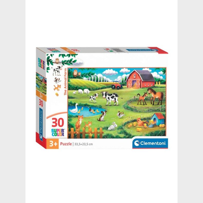 Clementoni Jigsaw Puslespil Super Color The Animal Farm 30 pcs. gulv