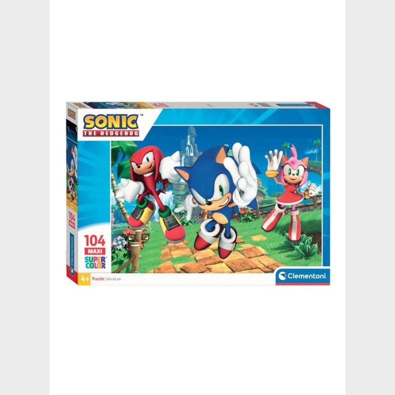 Clementoni Jigsaw Puslespil Super Color Maxi Sonic 104pcs. gulv