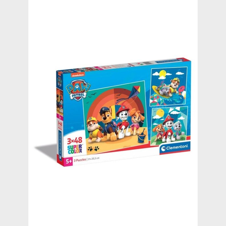 Clementoni Jigsaw Puslespil Super Color Square PAW Patrol 3x48pcs. gulv