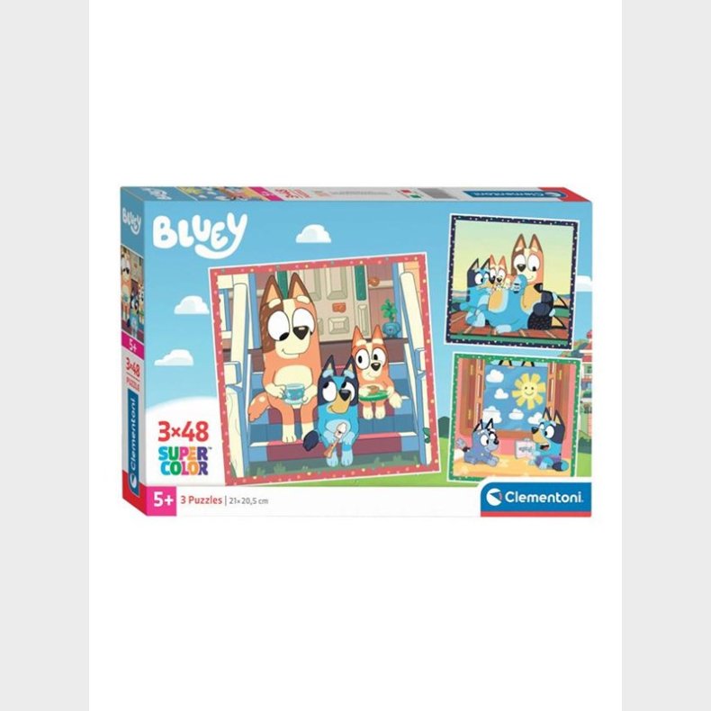 Clementoni Jigsaw Puzzle Super Color Square Bluey 3x48pcs. Floor