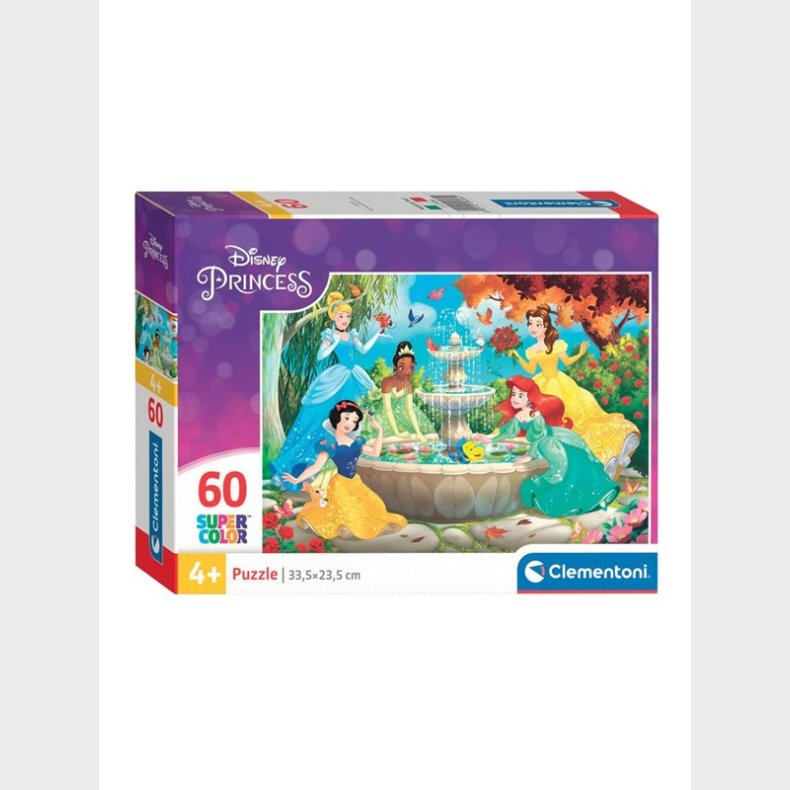 Clementoni Jigsaw Puslespil Super Color Disney Princess 60 pcs. gulv